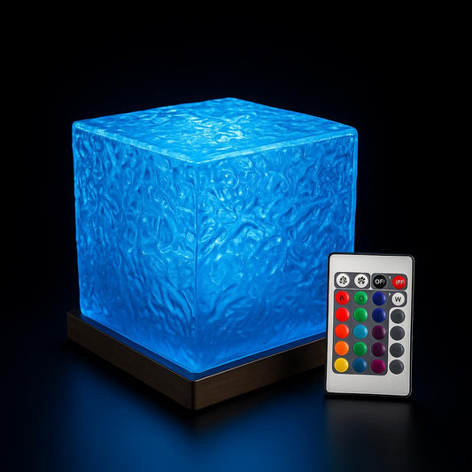 OceanGlow™ 3D Wave Light Projector – Crystal LED Mood Lamp with Remote Control